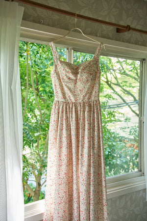 Printed Bustier Dress <br> -Off white.pt-