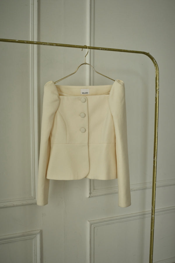 9/8 19時予約開始<br>Square Peplum Minimal Jacket <br> -Off white-
