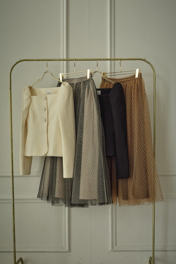 9/8 19時予約開始<br>Prism Veil Tulle Skirt <br> -Brown-