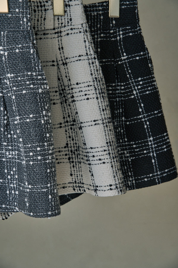 Tweed Check Shorts <br> -Gray Check-
