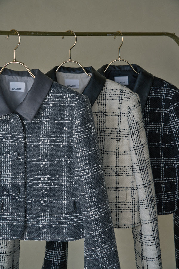 Tweed Check Jacket  <br> -Gray.check-