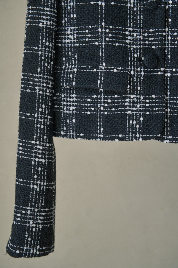 Tweed Check Jacket <br> -Black check-
