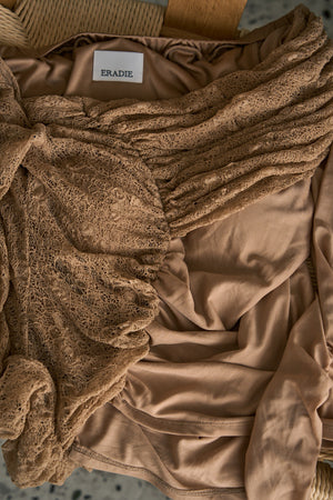 Sheer Lace Top  <br> -Beige-