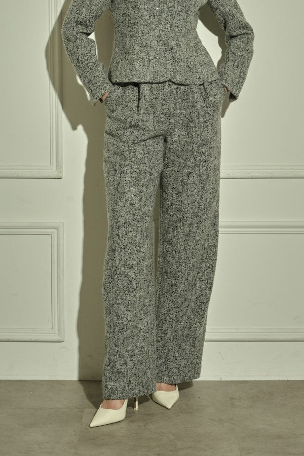 9/8 19時予約開始<br>Wool Blend Semi-Wide Pants <br> -Gray.mix / 2size-
