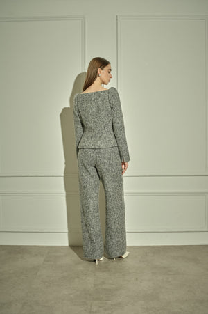 9/8 19時予約開始<br>Square Peplum Minimal Jacket <br> -Gray.mix-
