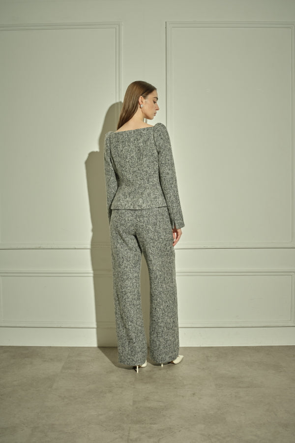 9/8 19時予約開始<br>Square Peplum Minimal Jacket <br> -Gray.mix-