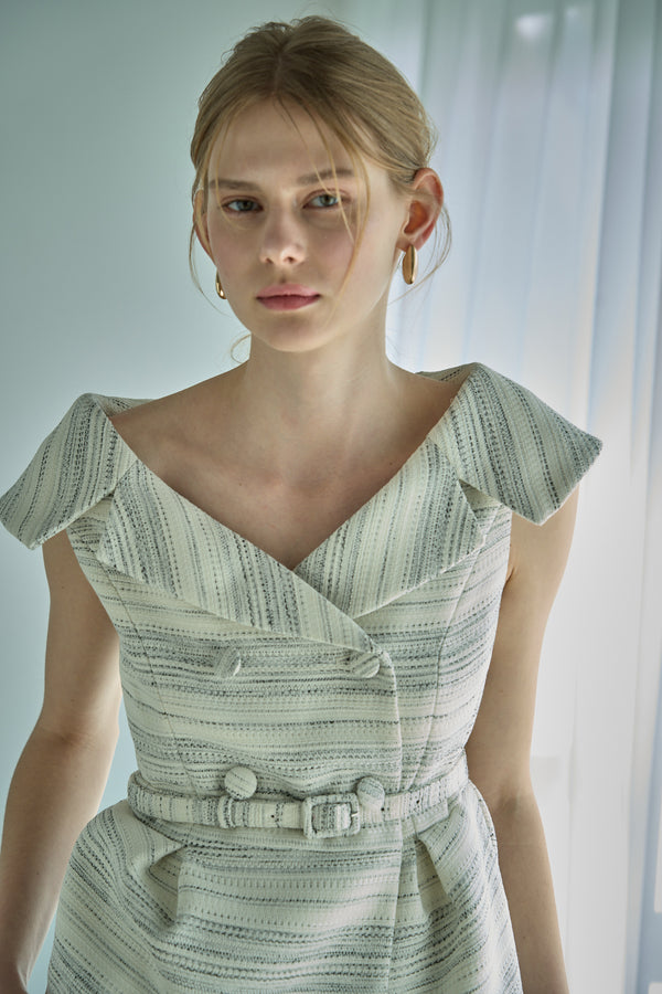 Wide Collar Off-Shoulder Top 2 <br> -MIX.white-