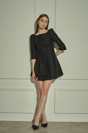 9/8 19時予約開始<br>Sculpted Asymmetric Mini one piece <br> -Black-