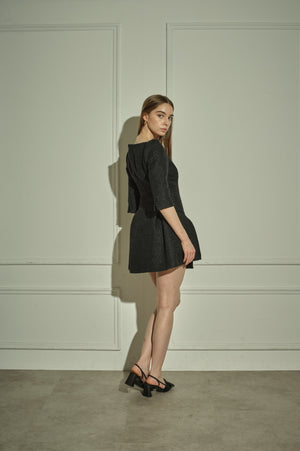 9/8 19時予約開始<br>Sculpted Asymmetric Mini one piece <br> -Black-
