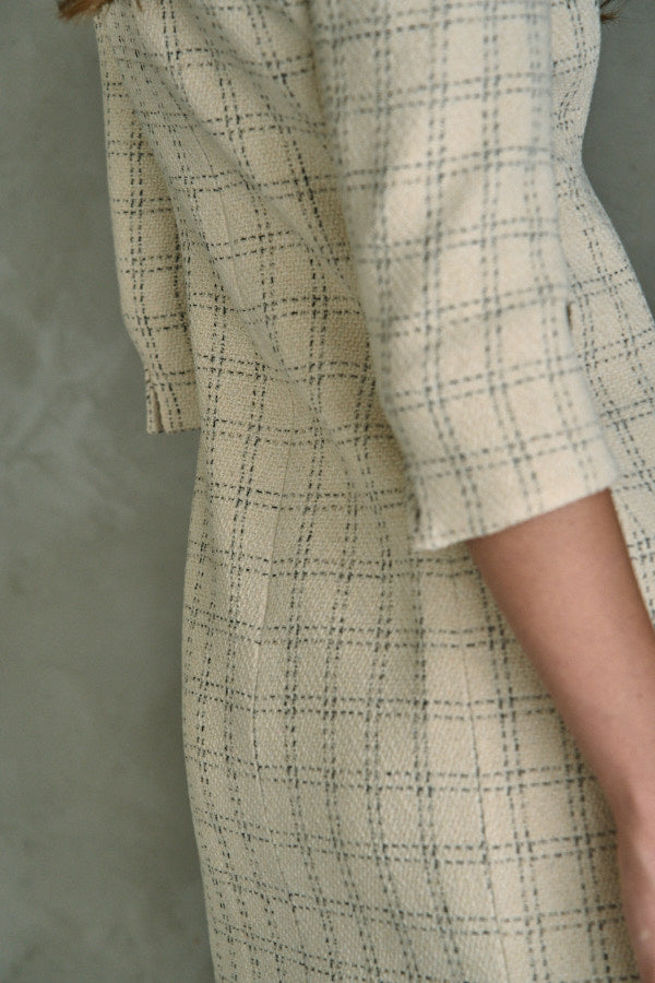 Tweed Minimal One-piece <br> -Ivory-