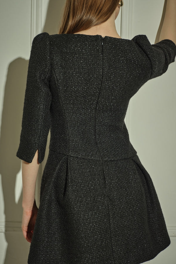 9/8 19時予約開始<br>Sculpted Asymmetric Mini one piece <br> -Black-