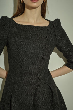 9/8 19時予約開始<br>Sculpted Asymmetric Mini one piece <br> -Black-