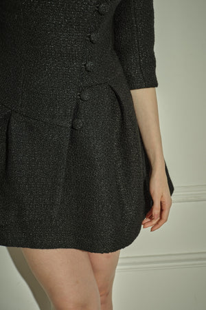 9/8 19時予約開始<br>Sculpted Asymmetric Mini one piece <br> -Black-