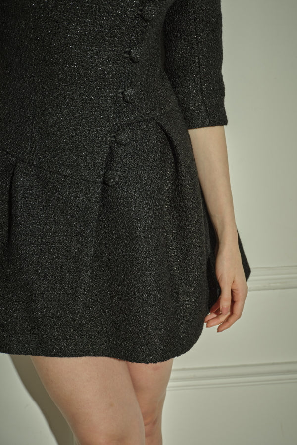 9/8 19時予約開始<br>Sculpted Asymmetric Mini one piece <br> -Black-