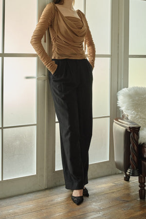 9/8 19時予約開始<br>Wool Blend Semi-Wide Pants <br> -Black / 2size-