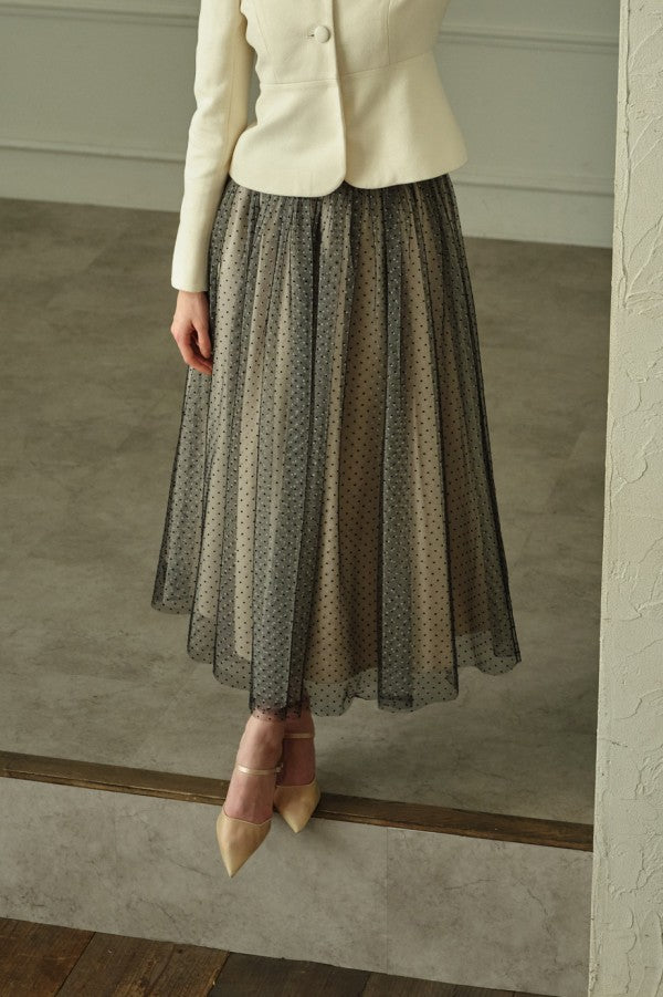 9/8 19時予約開始<br>Prism Veil Tulle Skirt <br> -Beige-