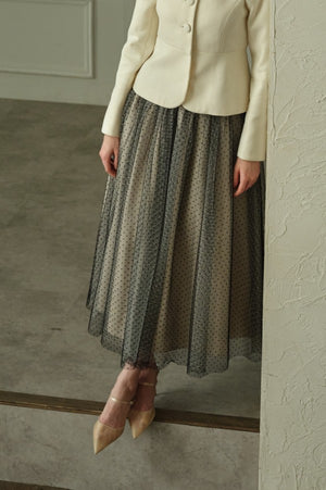 9/8 19時予約開始<br>Prism Veil Tulle Skirt <br> -Beige-