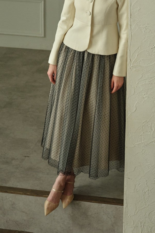 9/8 19時予約開始<br>Prism Veil Tulle Skirt <br> -Beige-