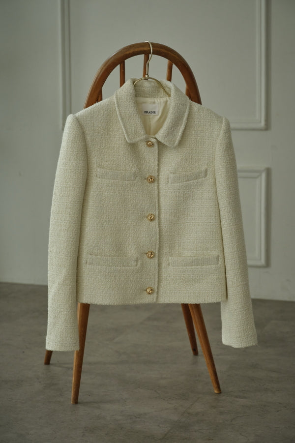 9/8 19時予約開始<br>Éclat Wool Tweed Jacket <br> -Off white-
