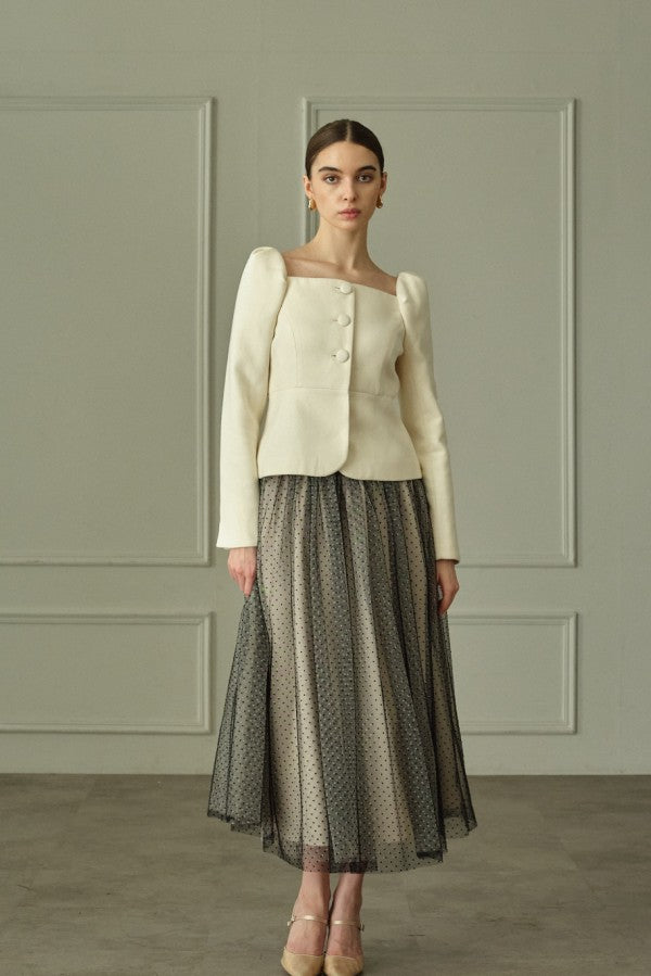 9/8 19時予約開始<br>Prism Veil Tulle Skirt <br> -Beige-