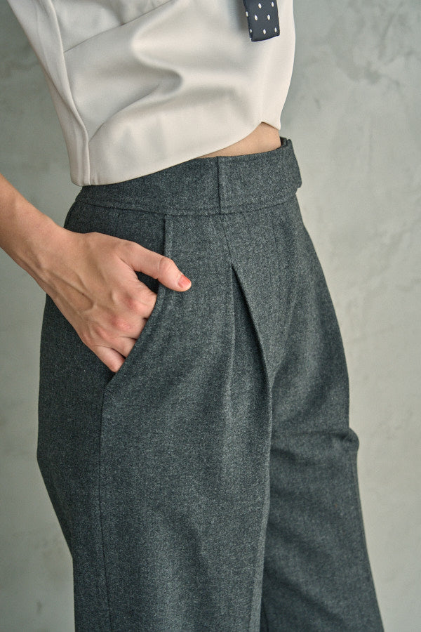 Tweed Long Pants <br> -Charcoal- S/M 2 sizes