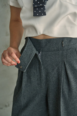Tweed Long Pants <br> -Charcoal- S/M 2 sizes