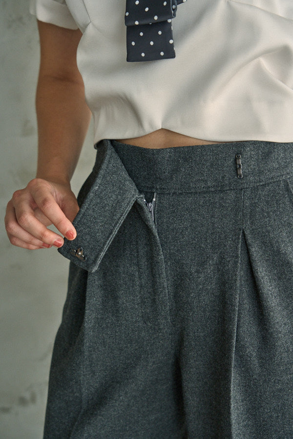 Tweed Long Pants <br> -Charcoal- S/M 2 sizes