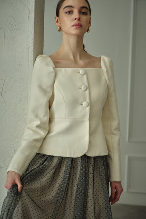 9/8 19時予約開始<br>Square Peplum Minimal Jacket <br> -Off white-