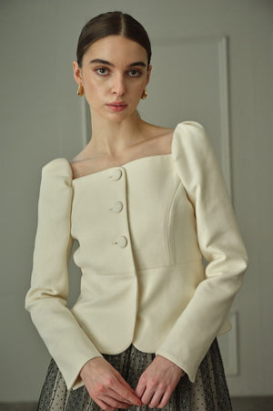9/8 19時予約開始<br>Square Peplum Minimal Jacket <br> -Off white-