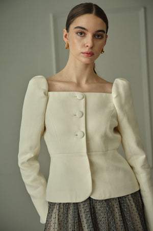 9/8 19時予約開始<br>Square Peplum Minimal Jacket <br> -Off white-