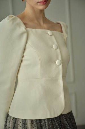 9/8 19時予約開始<br>Square Peplum Minimal Jacket <br> -Off white-