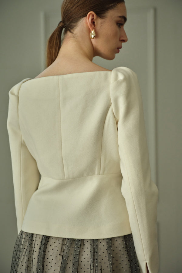 9/8 19時予約開始<br>Square Peplum Minimal Jacket <br> -Off white-