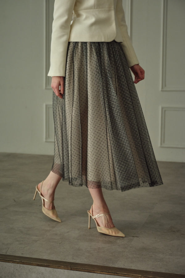 9/8 19時予約開始<br>Prism Veil Tulle Skirt <br> -Beige-