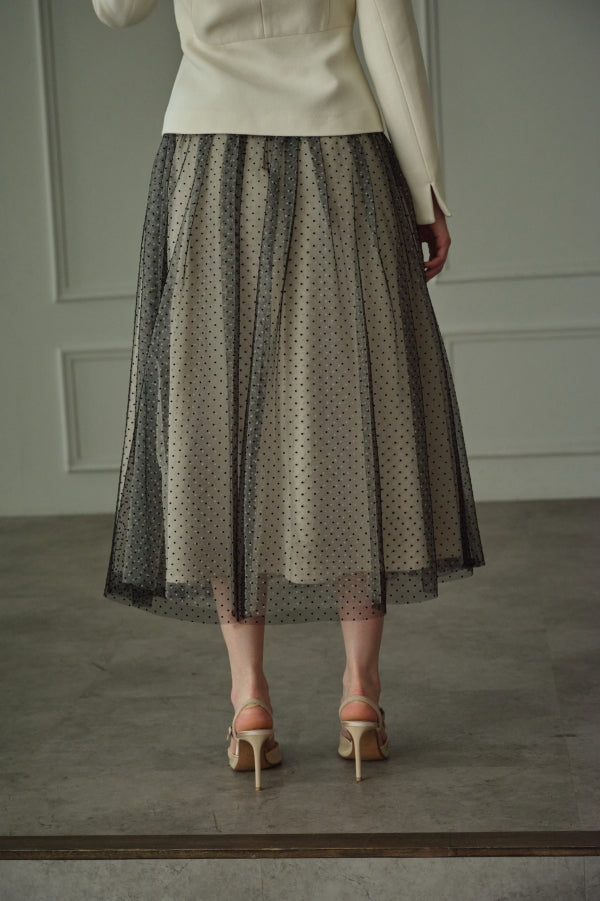 9/8 19時予約開始<br>Prism Veil Tulle Skirt <br> -Beige-