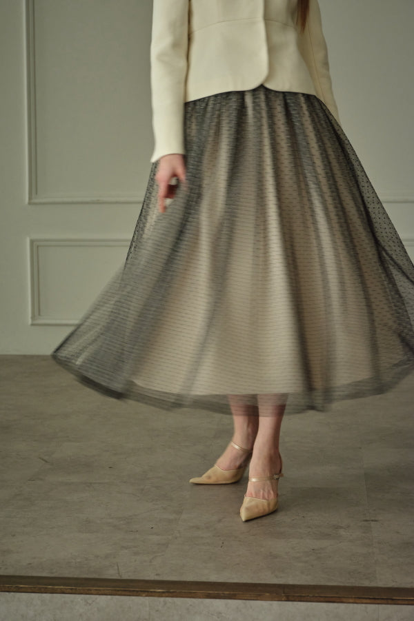 9/8 19時予約開始<br>Prism Veil Tulle Skirt <br> -Beige-
