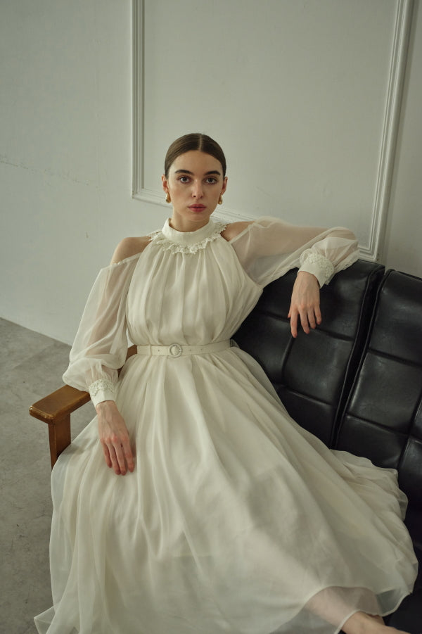 9/8 19時予約開始<br>Open Shoulder Lace Dress <br> -Off white-