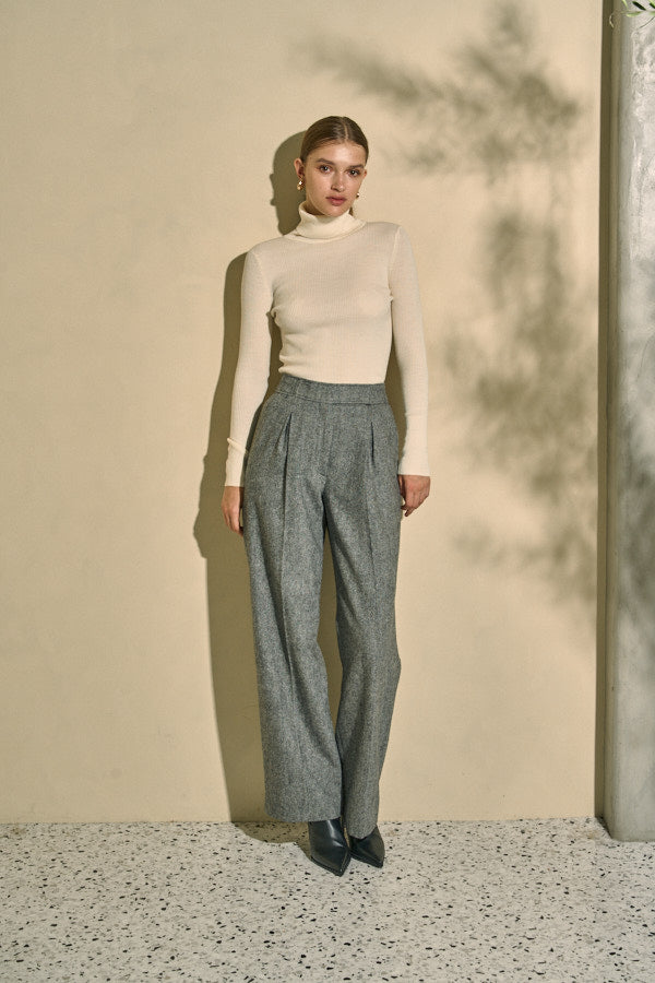 Tweed Long Pants <br> -Gray- S/M 2 sizes