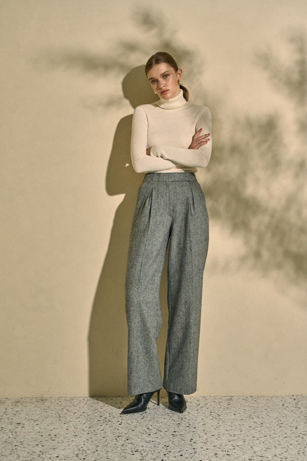 Tweed Long Pants <br> -Gray- S/M 2 sizes