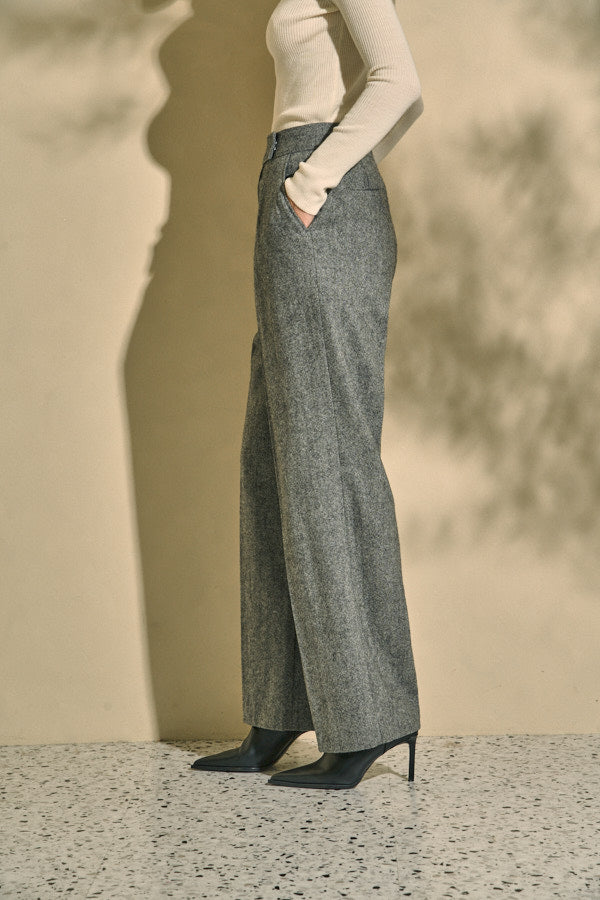 Tweed Long Pants  <br> -Gray- S/M 2size