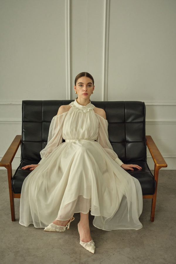 9/8 19時予約開始<br>Open Shoulder Lace Dress <br> -Off white-