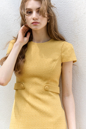 Snmmer tweed mini one piece <br> -Yellow-