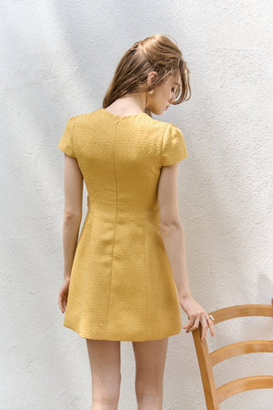 Snmmer tweed mini one piece <br> -Yellow-