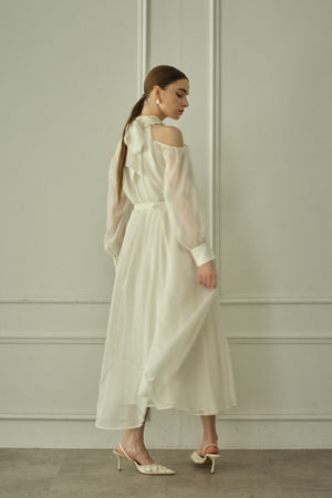 9/8 19時予約開始<br>Open Shoulder Lace Dress <br> -Off white-