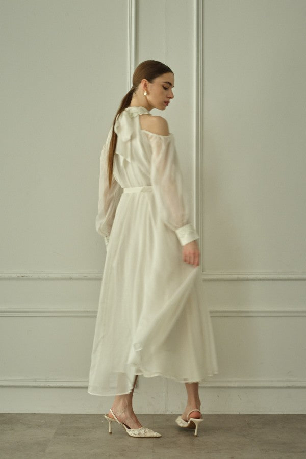 9/8 19時予約開始<br>Open Shoulder Lace Dress <br> -Off white-