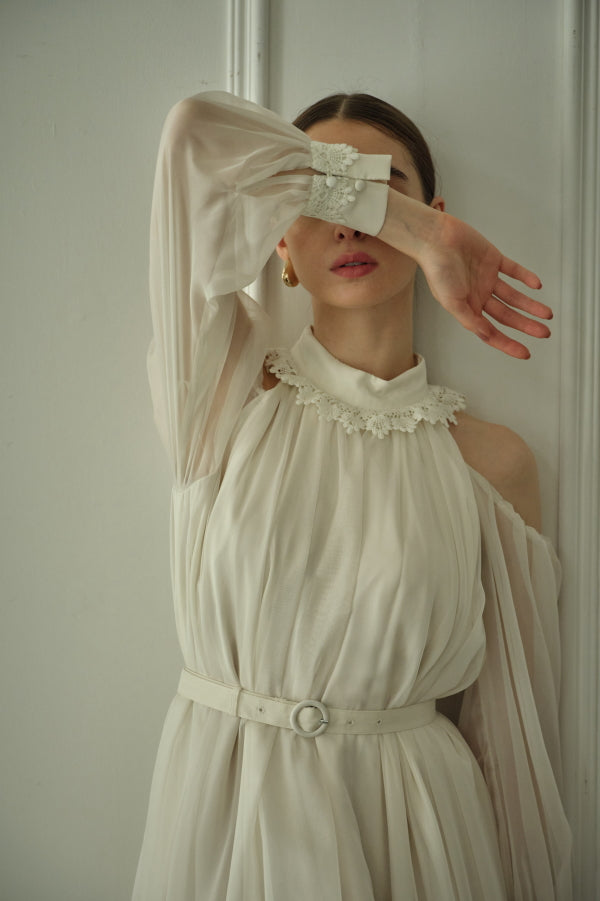 9/8 19時予約開始<br>Open Shoulder Lace Dress <br> -Off white-
