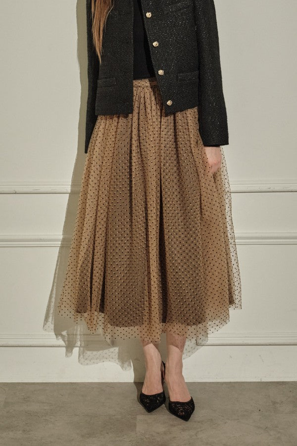 9/8 19時予約開始<br>Prism Veil Tulle Skirt <br> -Brown-