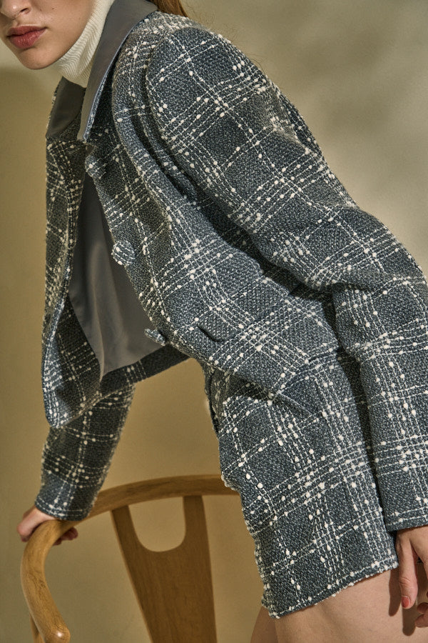 Tweed Check Jacket  <br> -Gray.check-