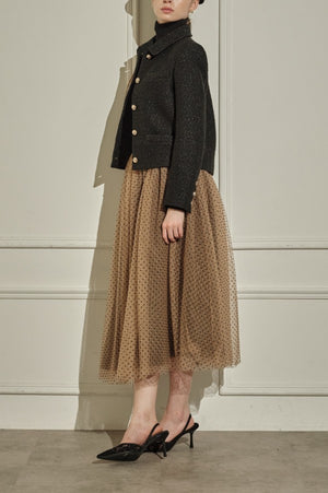 9/8 19時予約開始<br>Prism Veil Tulle Skirt <br> -Brown-