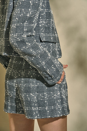 Tweed Check Shorts <br> -Gray Check-