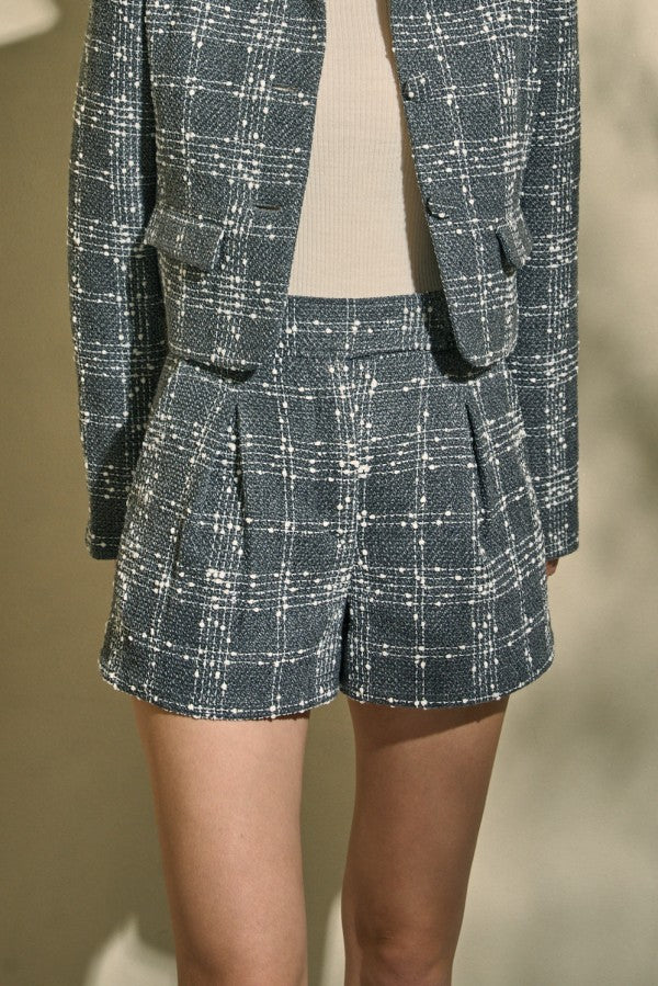 Tweed Check Shorts <br> -Gray Check-